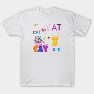 CAT, KITTY, OIL PAINTING T-Shirt